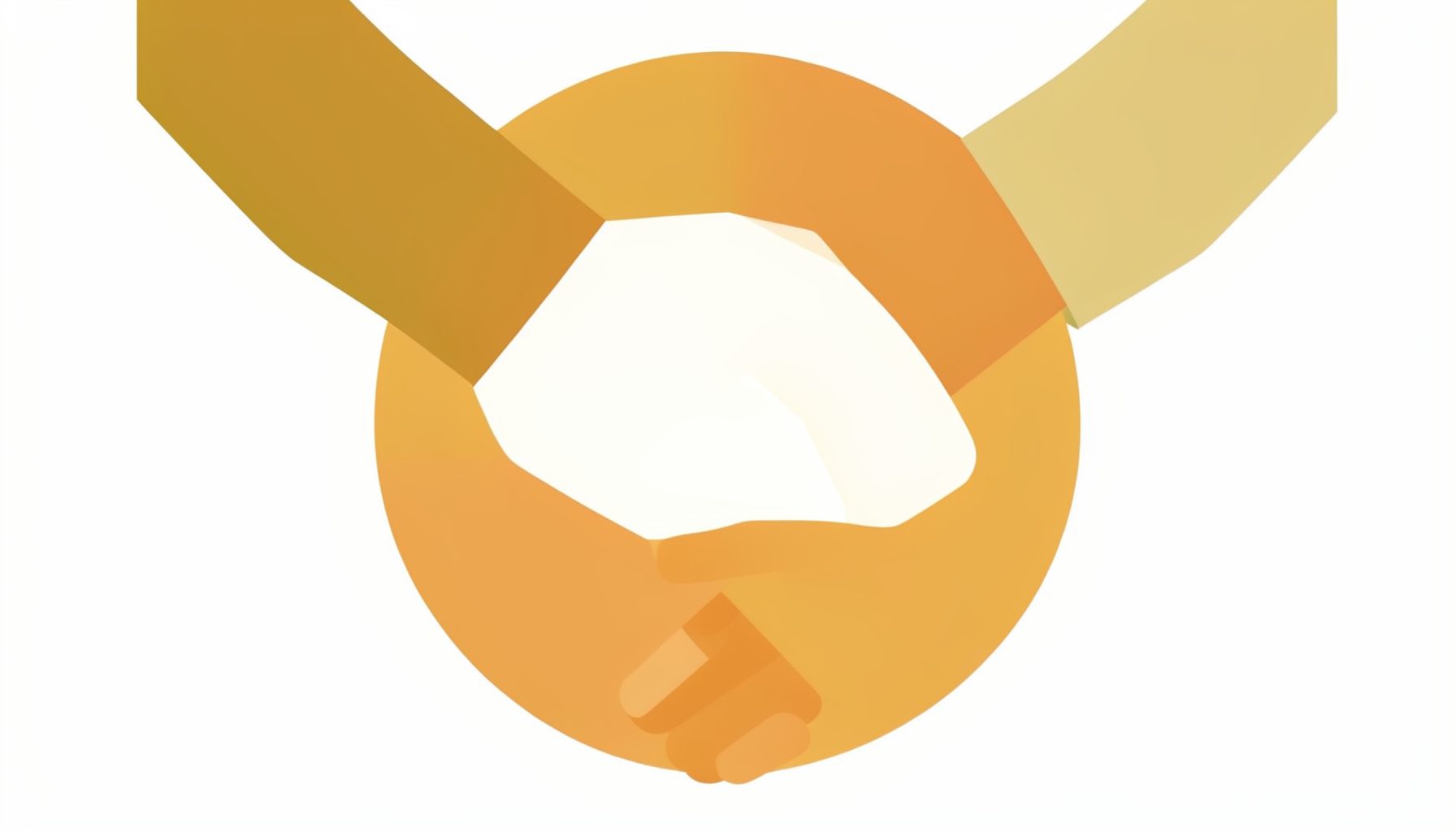 A flat vector illustration of hands joined together in a circle, warm cream and olive tones, conveying community and shared purpose